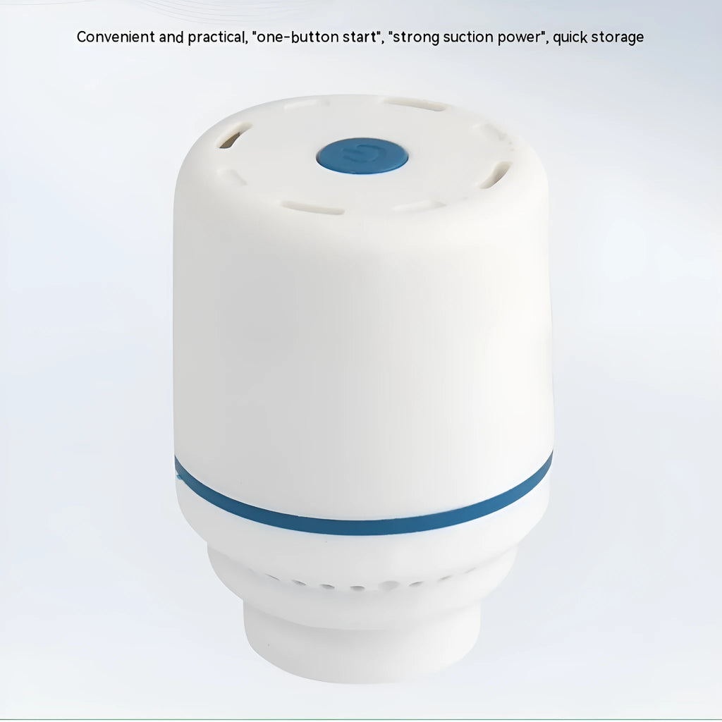 White plastic electric suction pump for buggy bag vacuum, available in 26mm, 32mm, and 38mm diameters.