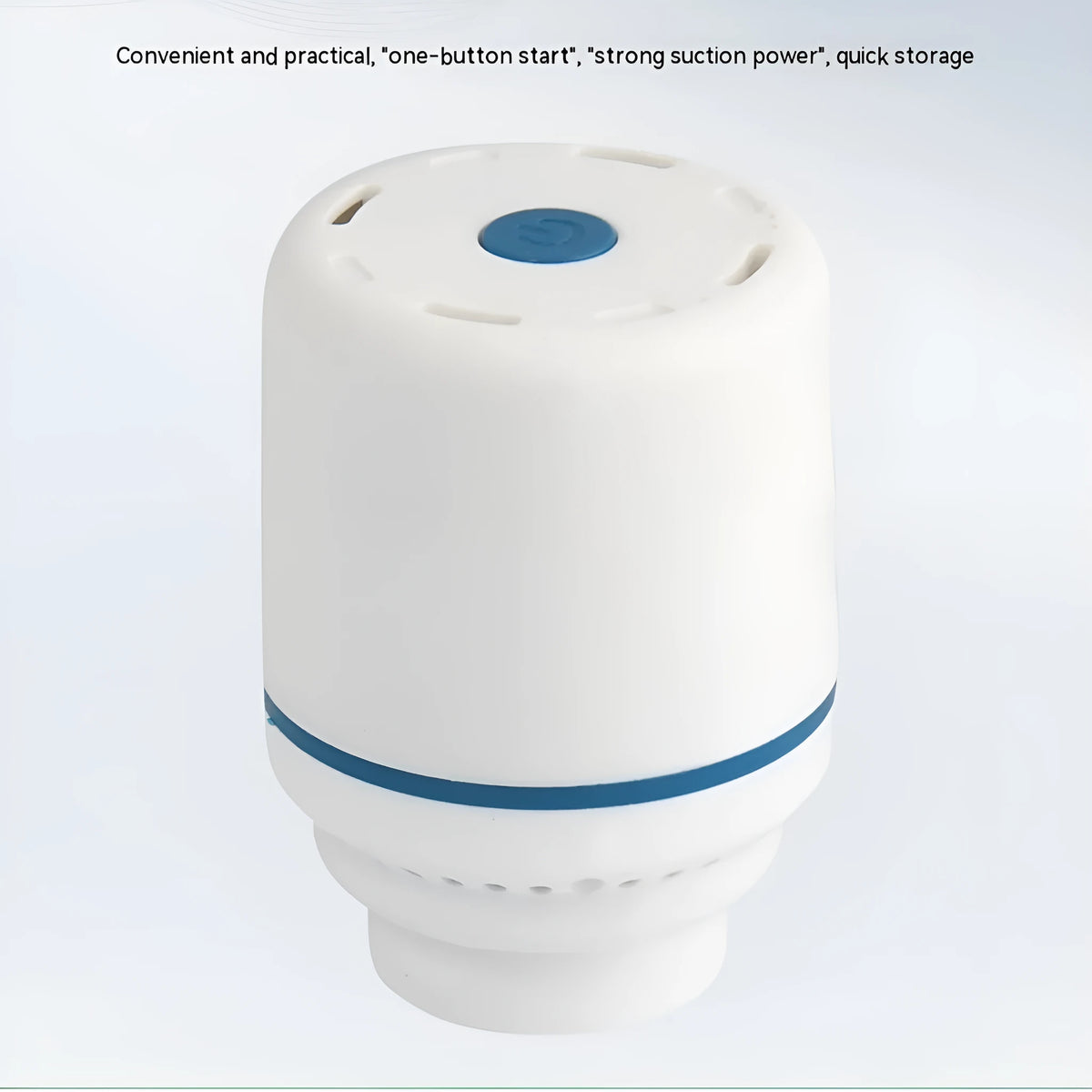 White plastic electric suction pump for buggy bag vacuum, available in 26mm, 32mm, and 38mm diameters.