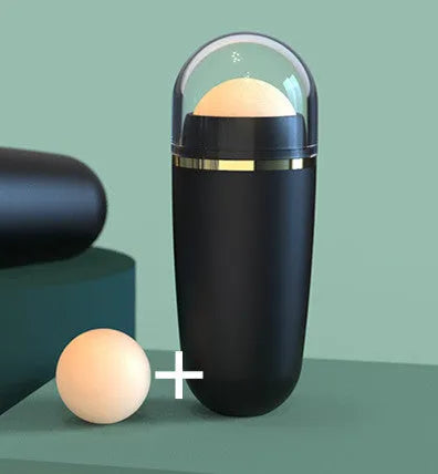 Portable ABS volcanic stone oil absorbing ball for face oil control in black, white, and pink, size 3x8x2cm