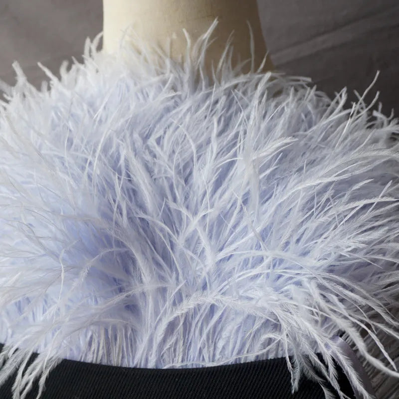 Decorative feather cloth strip DIY trim 10-15cm wide in multiple colours for clothing crafts