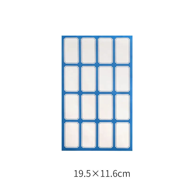 Assortment of paper adhesive stickers, labels, A6 rulers, and sticky notes in various colours and grid layouts.