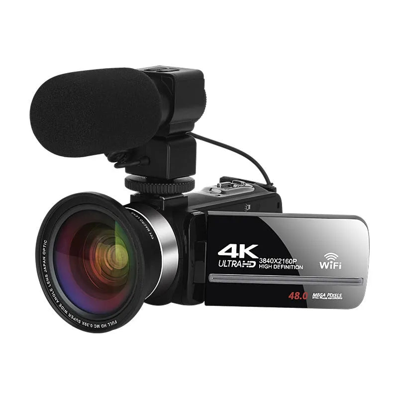 Black WIFI digital HD night vision camera with 3-inch screen showing 37mm lens mount.