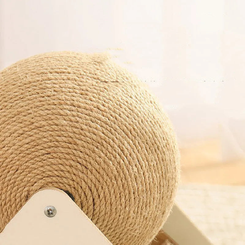 Cat grasping ball toy sisal scratch board 45x20x35cm simple style snow mountain colour