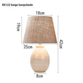 Chinese modern minimalist ceramic table lamp in beige or white for bedroom bedside or desk use
