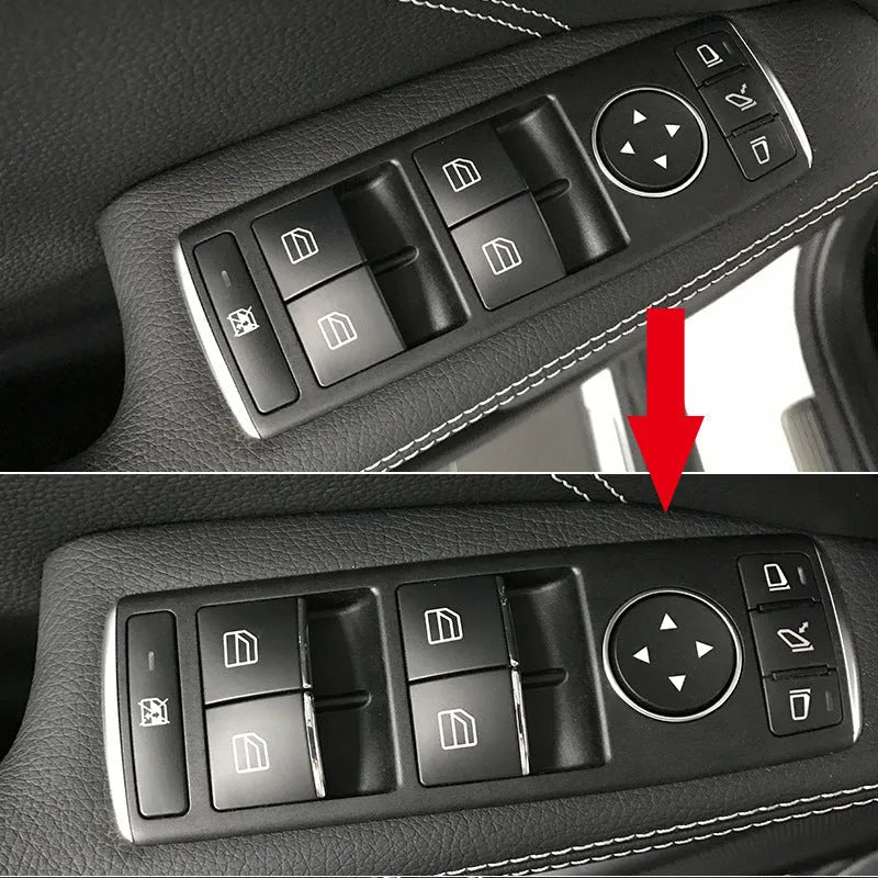 Black glitter decorative adhesive sticker for car window lift button modification