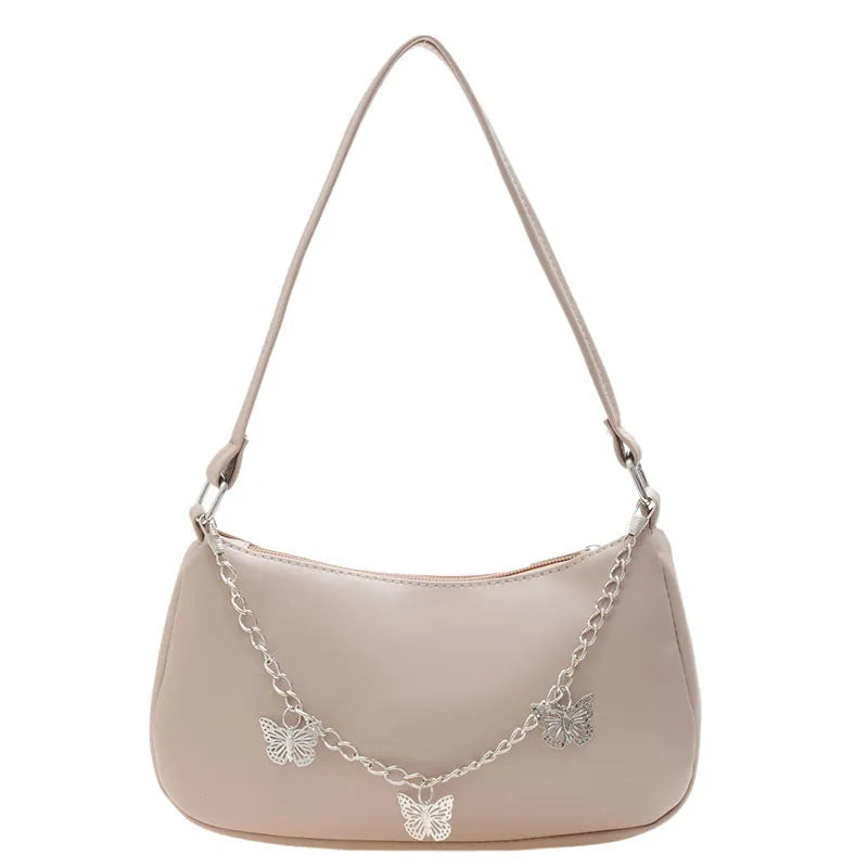 Fashion butterfly chain underarm bag in European retro style with chain detailing and internal organisation