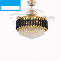 Crystal chandelier ceiling fan light with remote control in silver finish