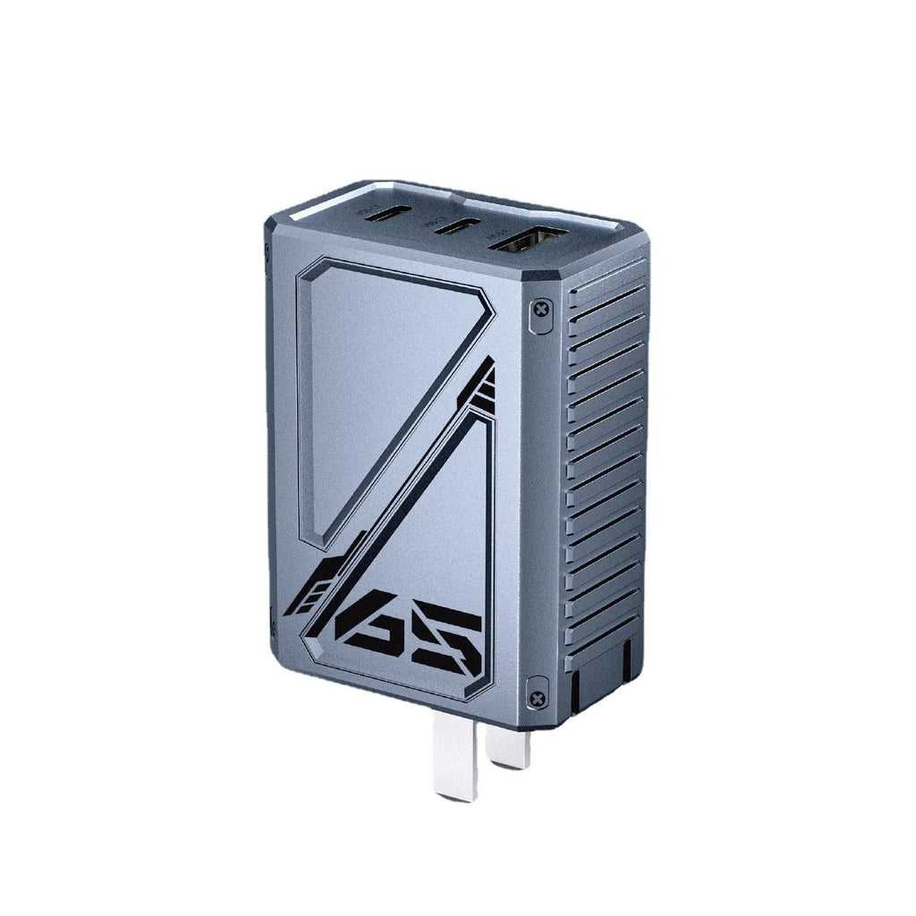 65W gallium nitride charger with foldable pins, Type-C output, tarnish colour, ABS PC casing