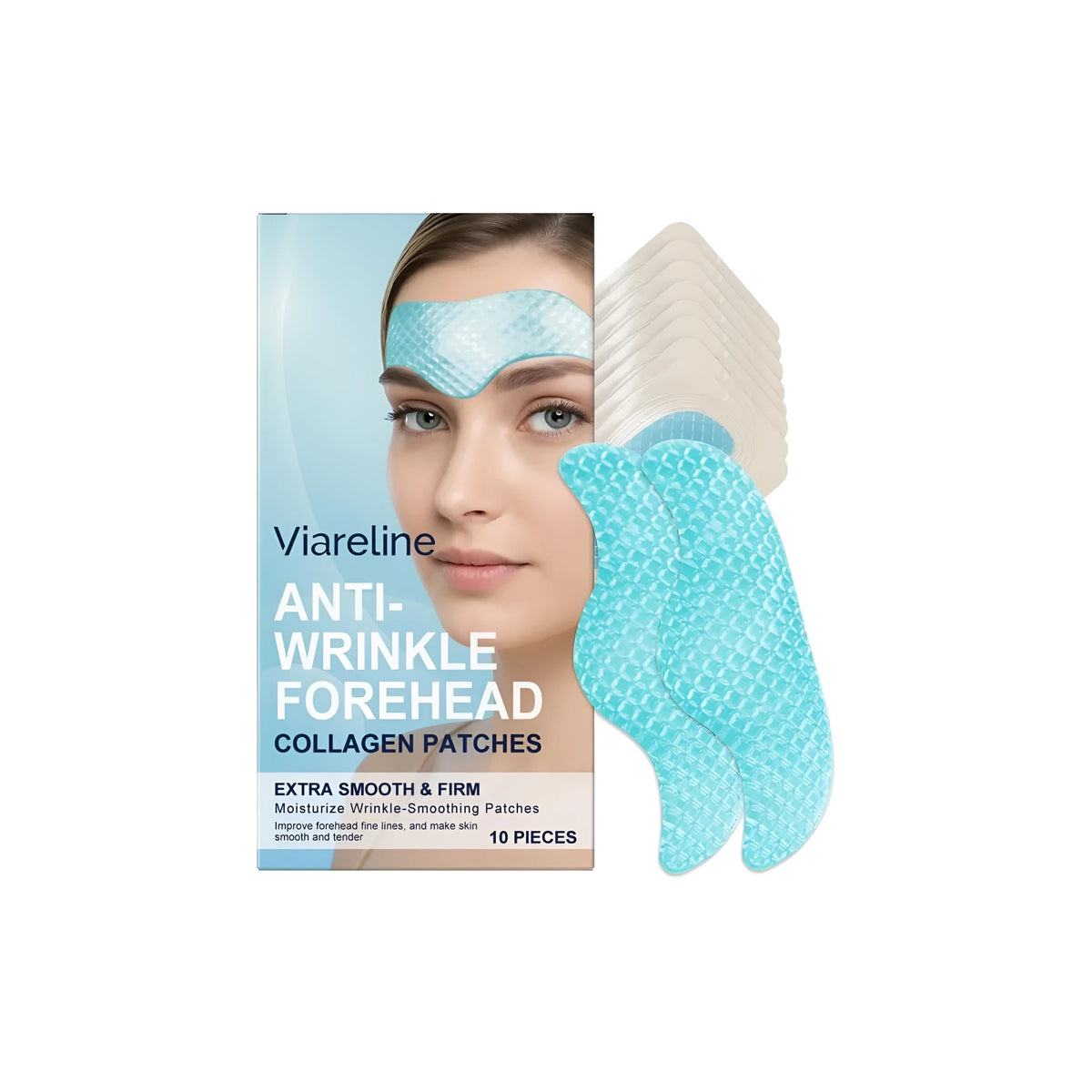Collagen anti wrinkle moisturizing forehead patch in pack of 10 pieces for skin hydration and fine line care