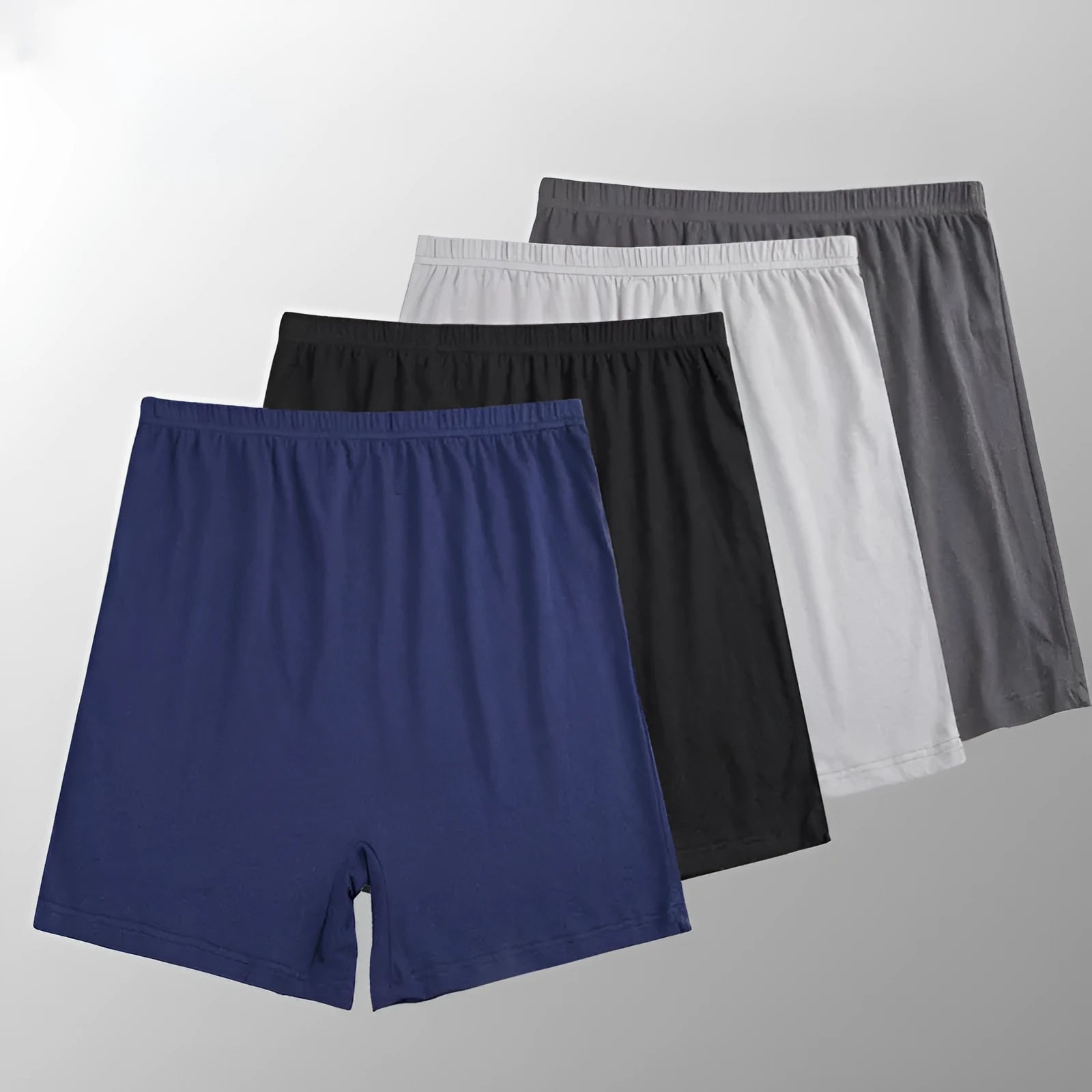 Men's solid colour high-waist boxer shorts made from modal fabric, shown in dark grey.