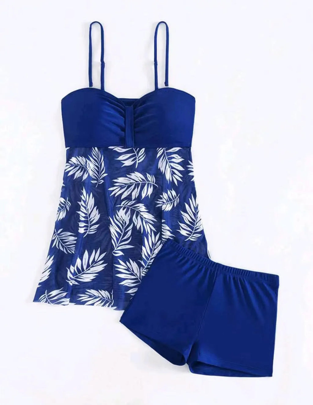 Women's high-waist mesh swim boxers in black, blue, and peacock green.