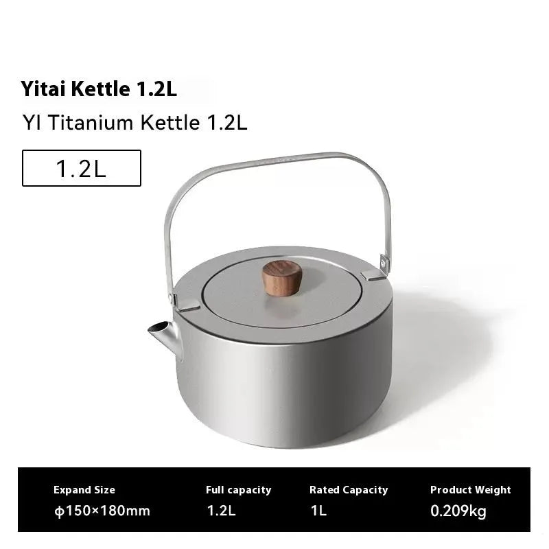Yi titanium kettle 1.2L ultra-light camping outdoor boiling teapot