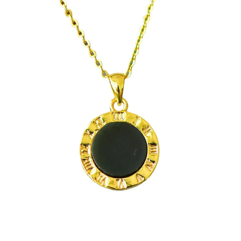 Hetian jade pendant with copper inlay on necklace chain, natural gray stone with ink blue veining