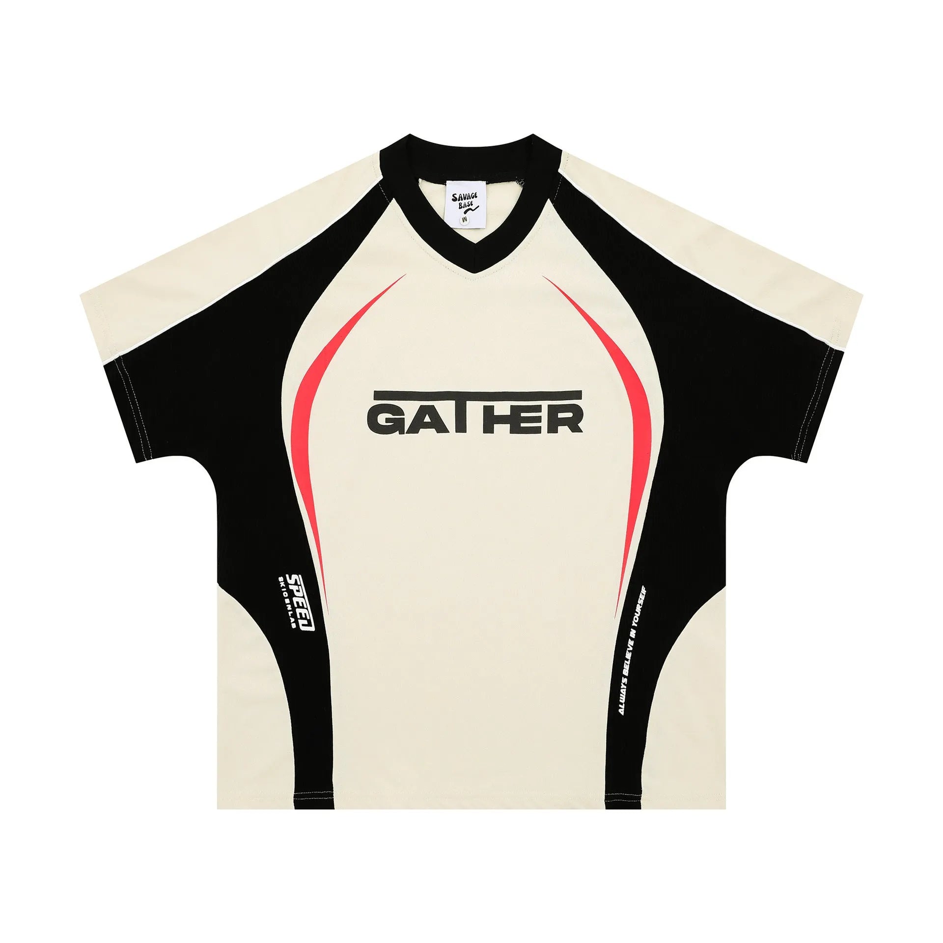 Men's loose t-shirt with printed letters in black or apricot colours, short sleeves, polyester fabric