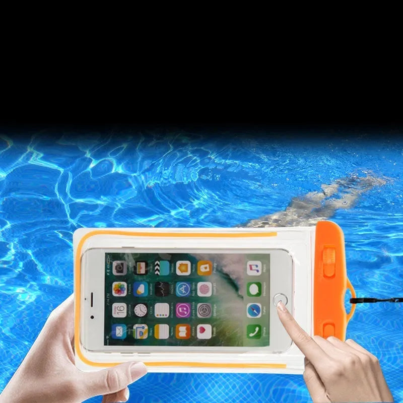 Transparent waterproof luminous mobile phone case in multiple colour options