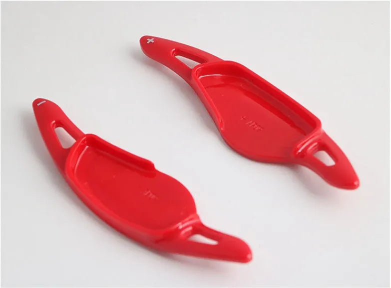 Carbon fibre pattern ABS plastic steering wheel shift paddle replacement for car interior modification.