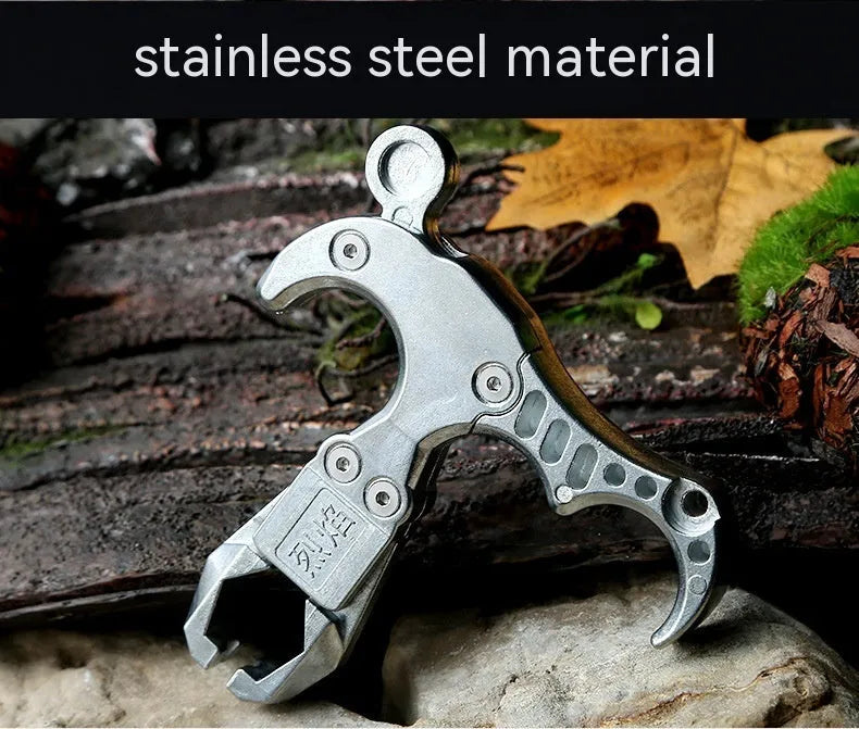 Alloy release aid with two-axis harpoon clip mechanism for fishing and archery equipment