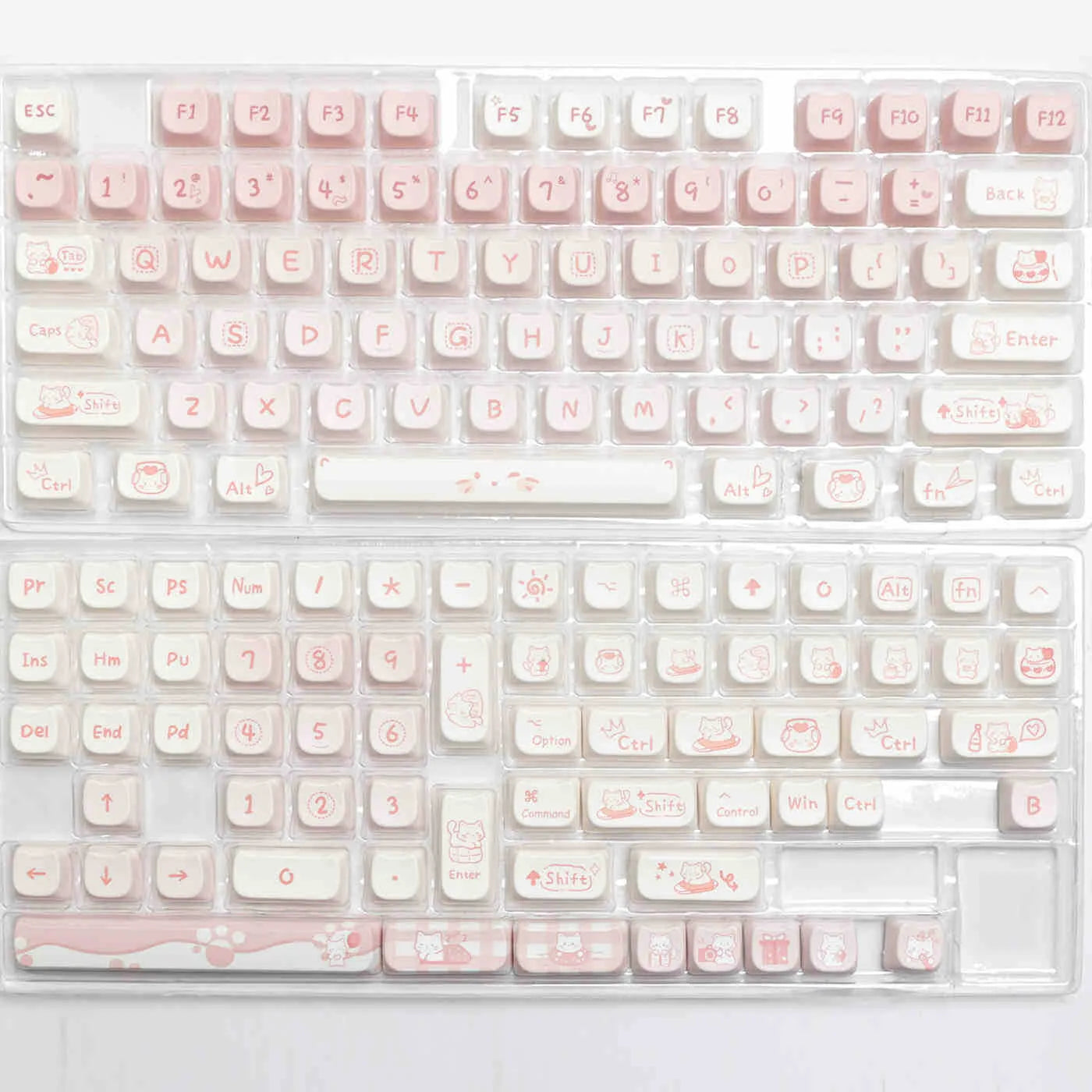 Full set of mechanical keyboard PBT sublimation key caps showing alphanumeric and modifier keys