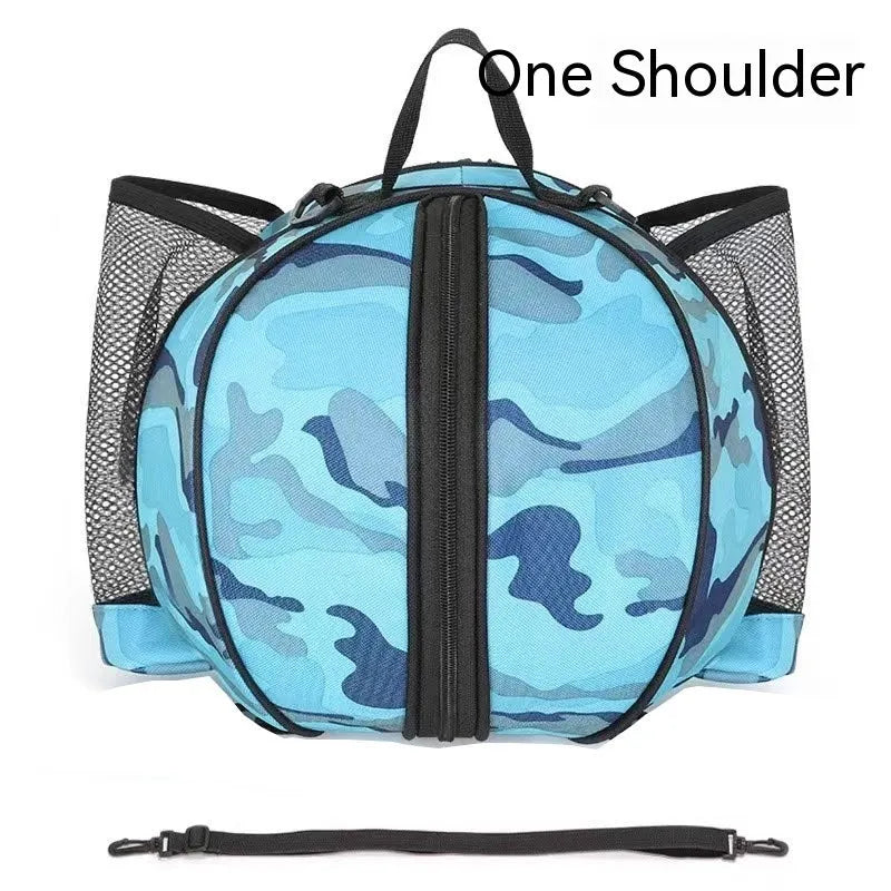 Oxford cloth basketball training bag showing 9 litre capacity with shoulder carrying options