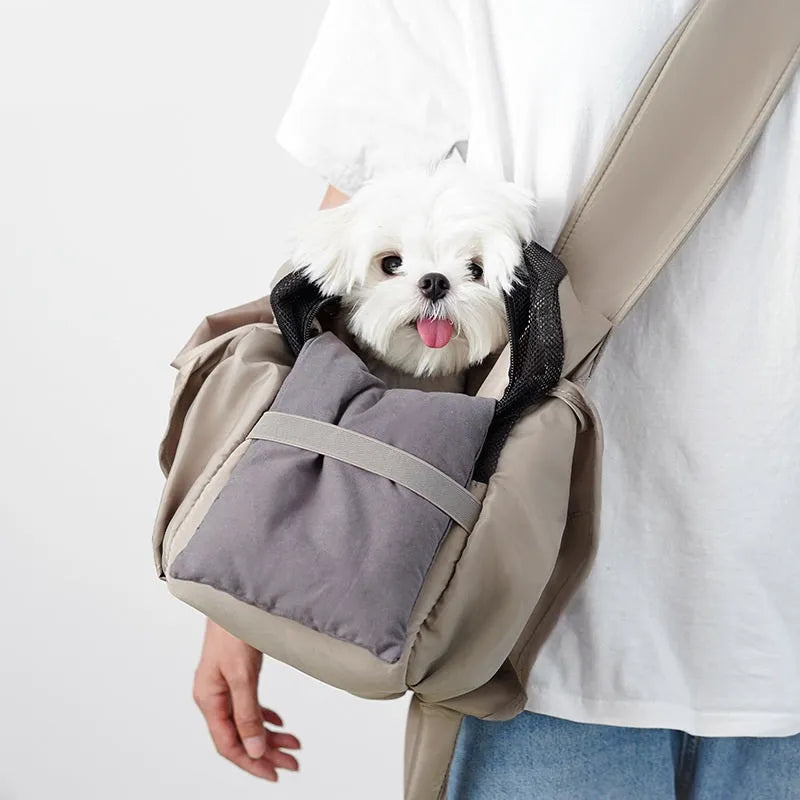 Medium apricot cloth pet summer handbag carrier for small dogs and cats