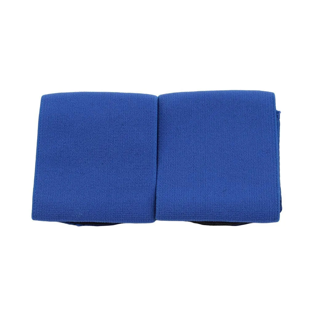 Football shin guard magic tape belt in red, blue, black or white options