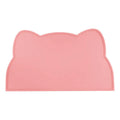 Cat head shaped silicone pet feeding mat in blue colour measuring 44x24cm