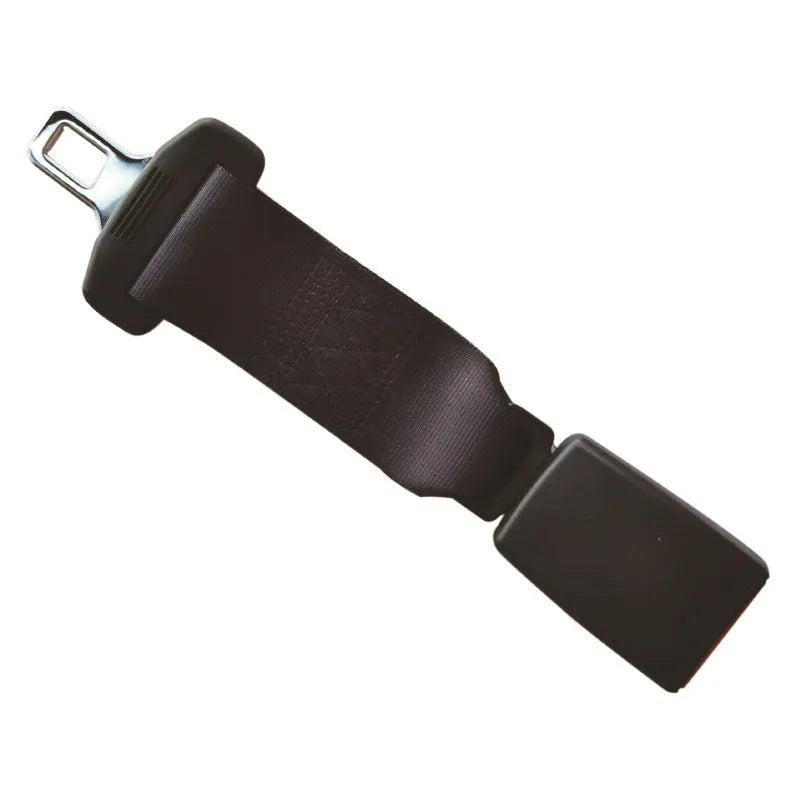 GM car seat belt extender in black 23cm fully enclosed style with ABS buckle and polyester strap