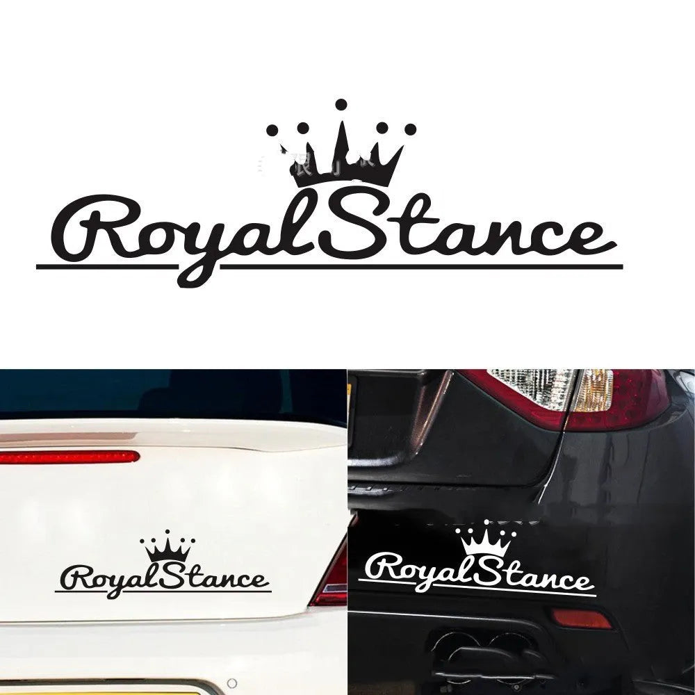 Reflective crown design car stickers in PET vinyl material measuring 30cm by 12cm