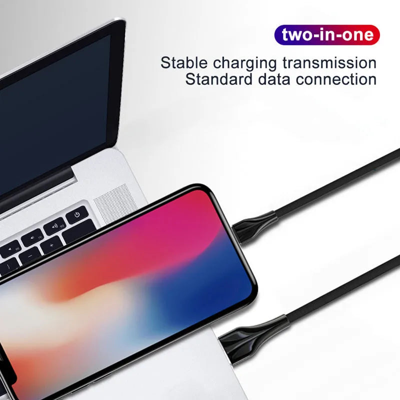 Aluminum alloy braided mobile phone data cable with three interfaces in black, silver, gold, rose gold, 1m length