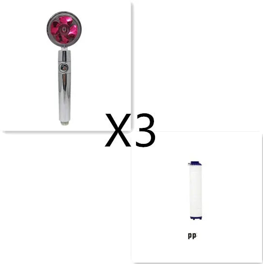 ABS water saving shower head with round head, chrome alloy finish, and 360-degree rotating joint