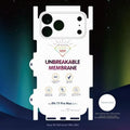 Frosted TPU protective back film for iPhone showing fit around camera module