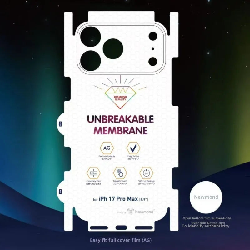 Frosted TPU protective back film for iPhone showing fit around camera module