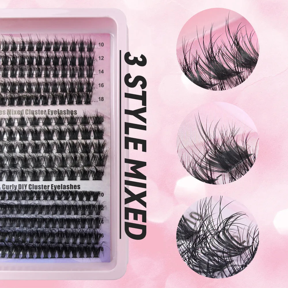 Mixed messy false eyelash set in high imitation material with large capacity storage box