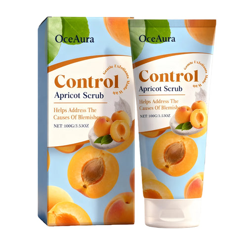 100g apricot facial scrub tub with natural pecan shell powder exfoliant