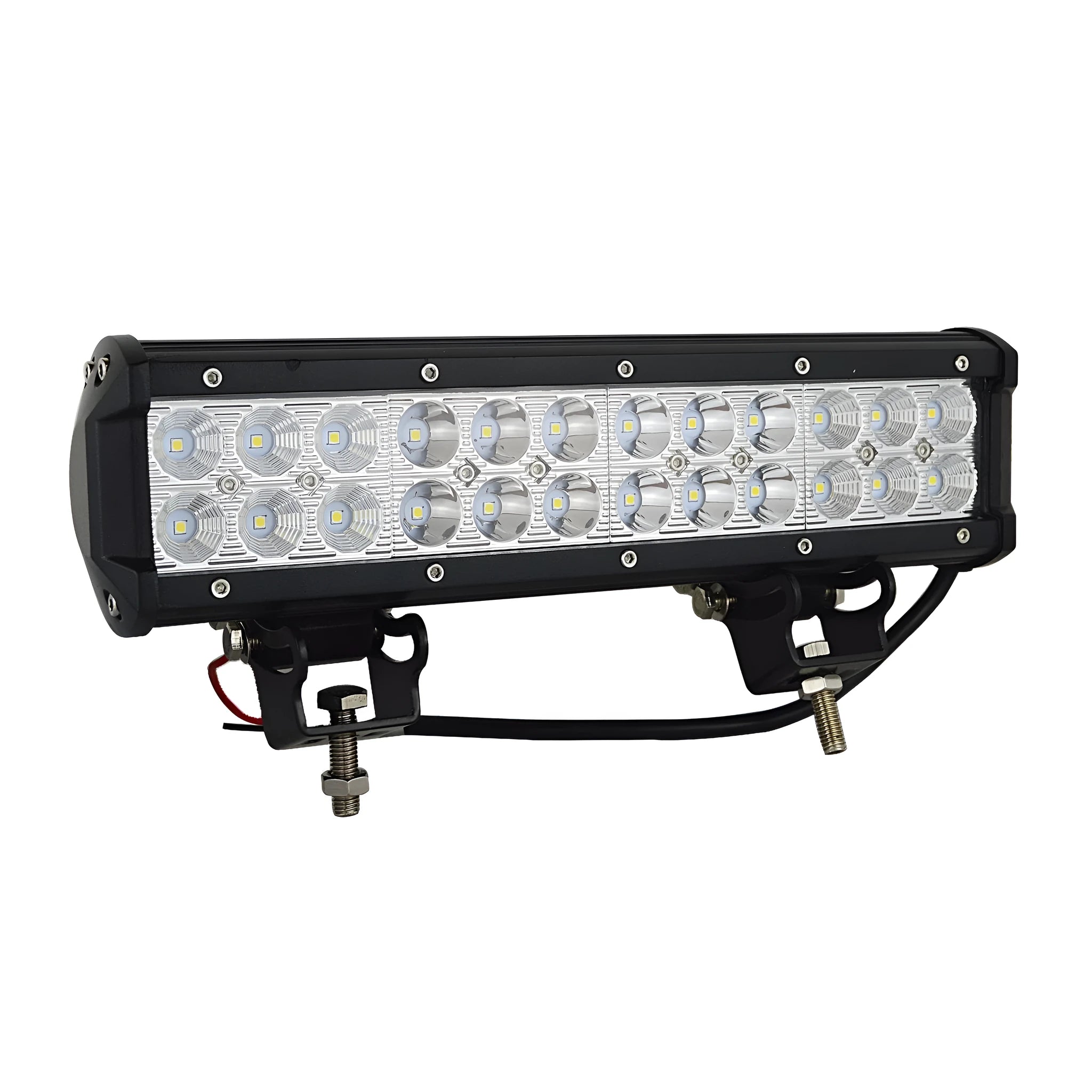 Black aluminium alloy 72W double row LED roof light bar for off-road vehicles