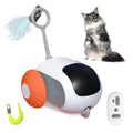 Blue and orange smart cat toy cars with remote control and feather teaser attachments