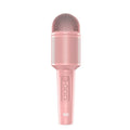 Girly pink wireless Bluetooth karaoke microphone with USB connectivity style.