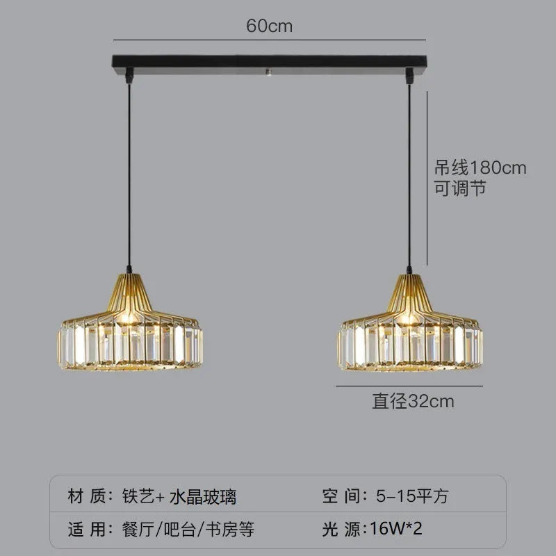 Crystal ceiling chandelier with iron frame in light luxury style showing black and gold finish options