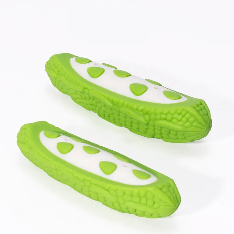 Green and purple simulation dog toy for large breed chewing resistance with meat-scented attraction