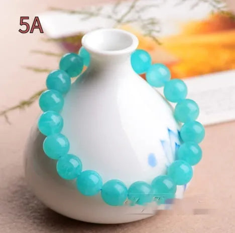 Loose 7A grade natural amazonite beads in ice colour, 12-13mm single circle size, polished finish.