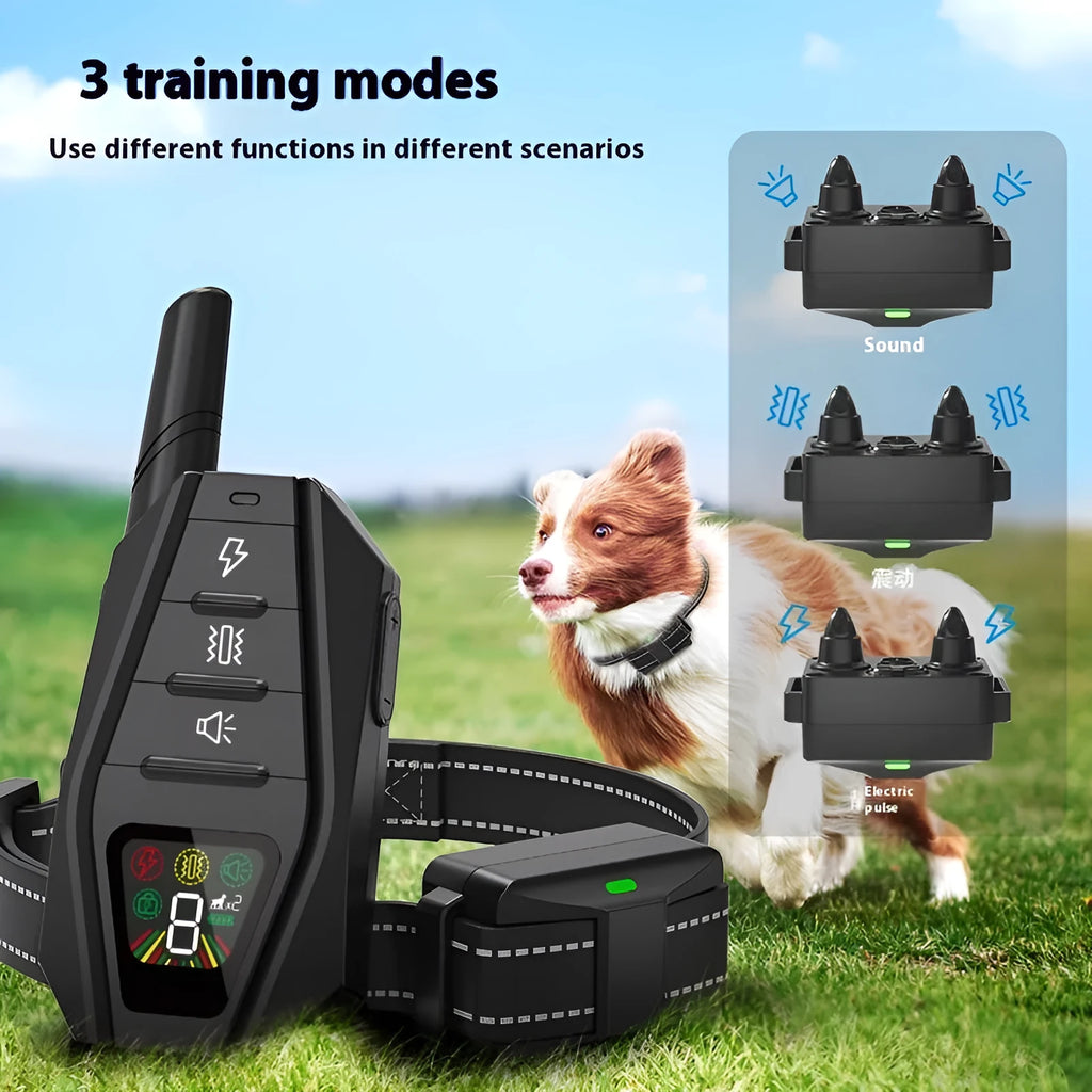Smart dog trainer electronic pet supplies bark stop device black ABS reflective webbing