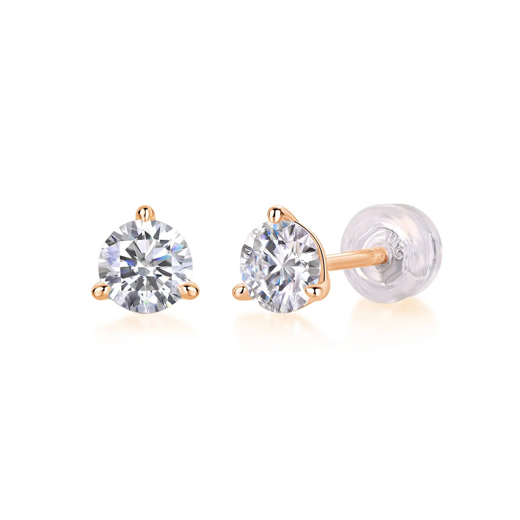 Frozen Frame 0.5-carat moissanite stud earrings in S925 silver platinum-plated gold colour gift box