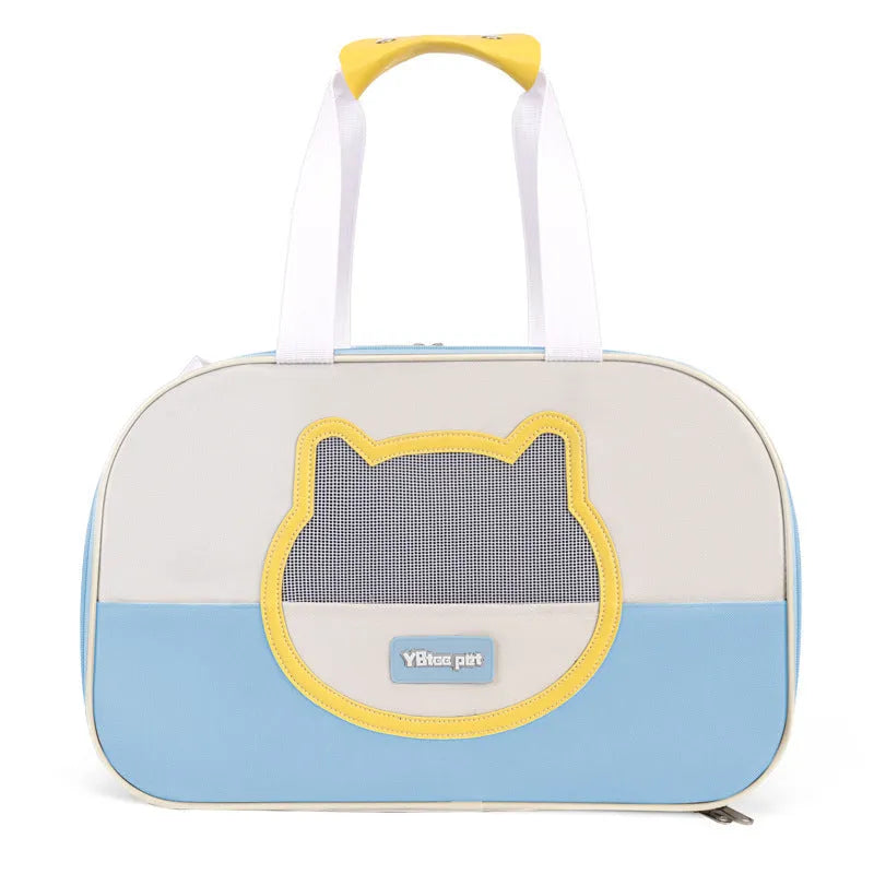 Foldable cat carrier backpack in Oxford cloth with 15 Jin capacity for pet transport