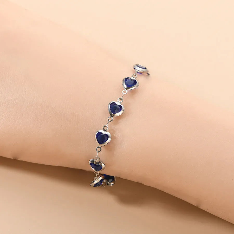 Devil's Eye geometric heart bracelet with colourful electroplated finish on stainless steel