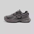 Men's low-top platform casual sneaker dad shoes with EVA sole and leather stitching on PU mesh upper