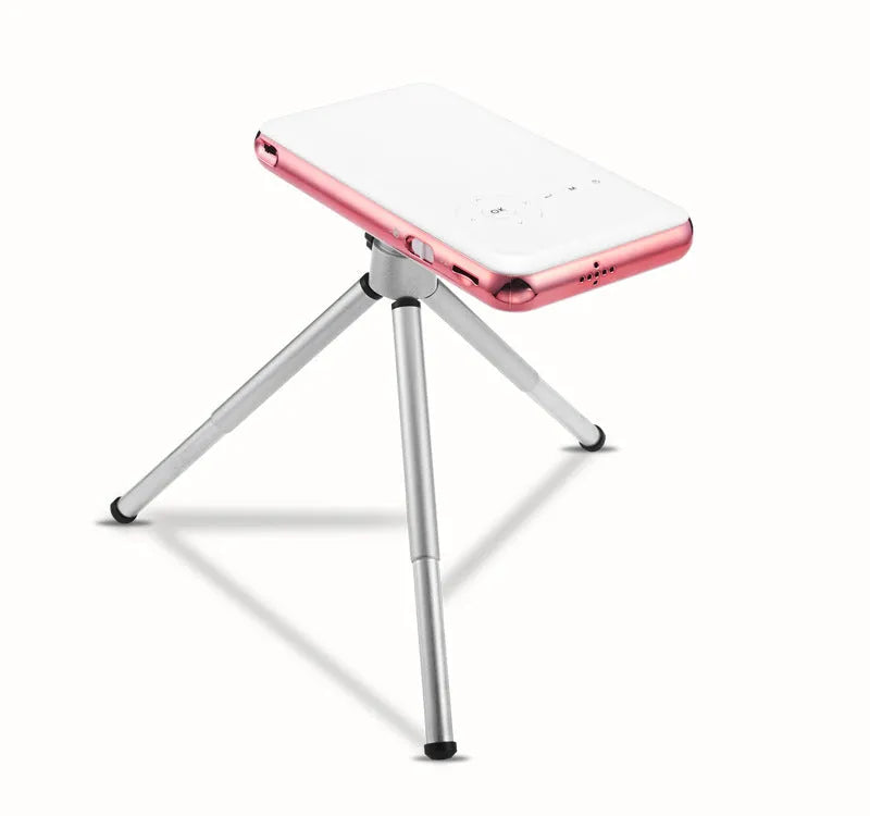 M6S miniature portable Android DLP projector in white and rose gold with 32GB memory
