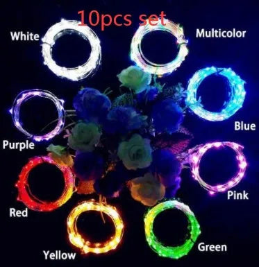Flexible copper wire LED string lights with bottle stopper for wine bottle decorations