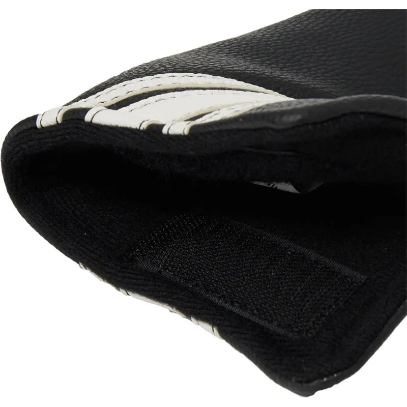 Black PU leather zipped golf case with separate compartment for a push rod and clubs.