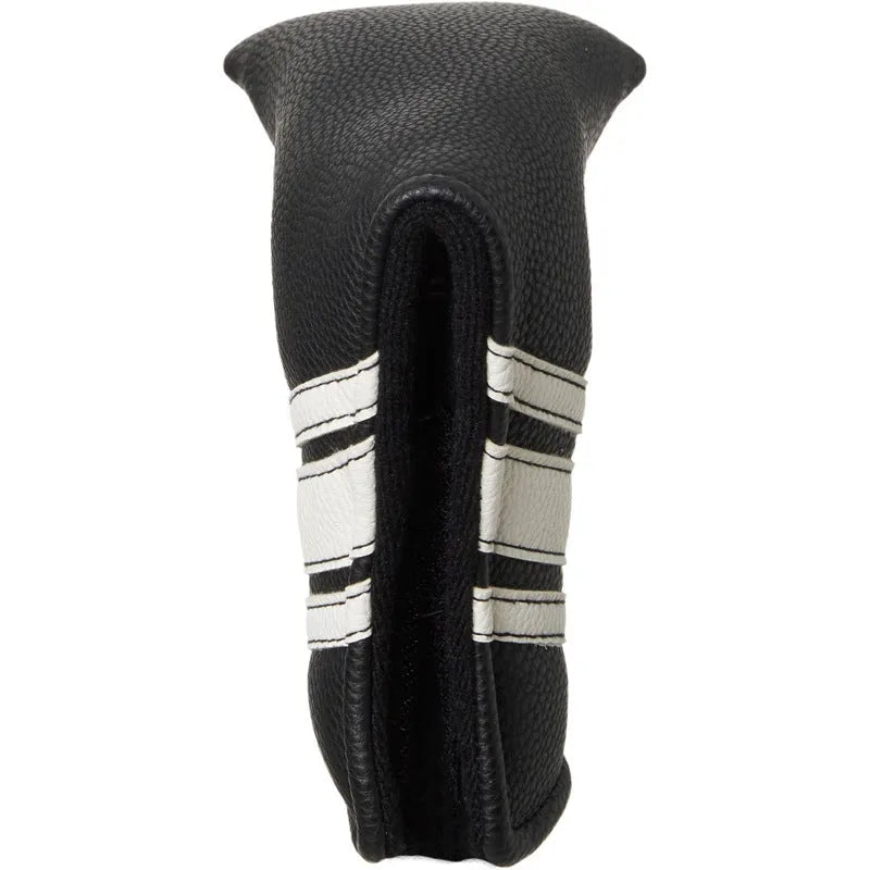 Black PU leather zipped golf case with separate compartment for a push rod and clubs.