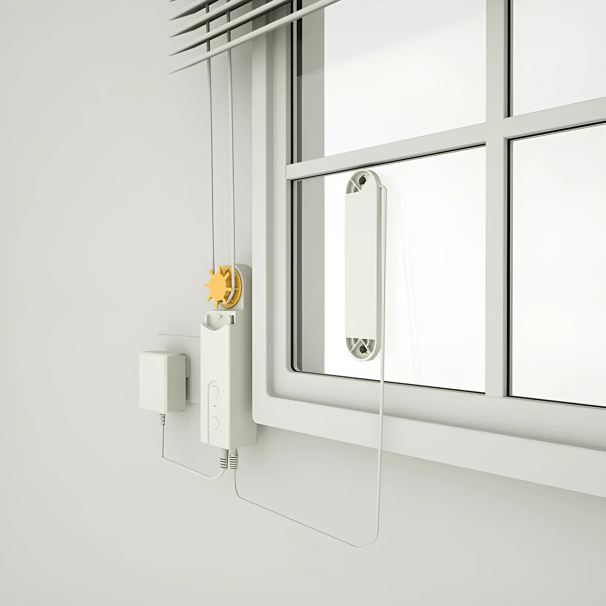 White smart electric curtain motor with APP timer and switch control, PC shell, for home automation